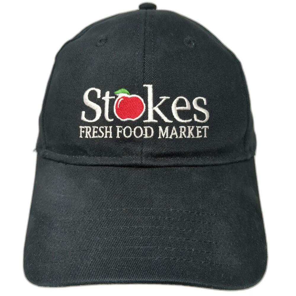 Otto Baseball Cap Black One Size Stokes Fresh Food Market Strapback Cotton Hat